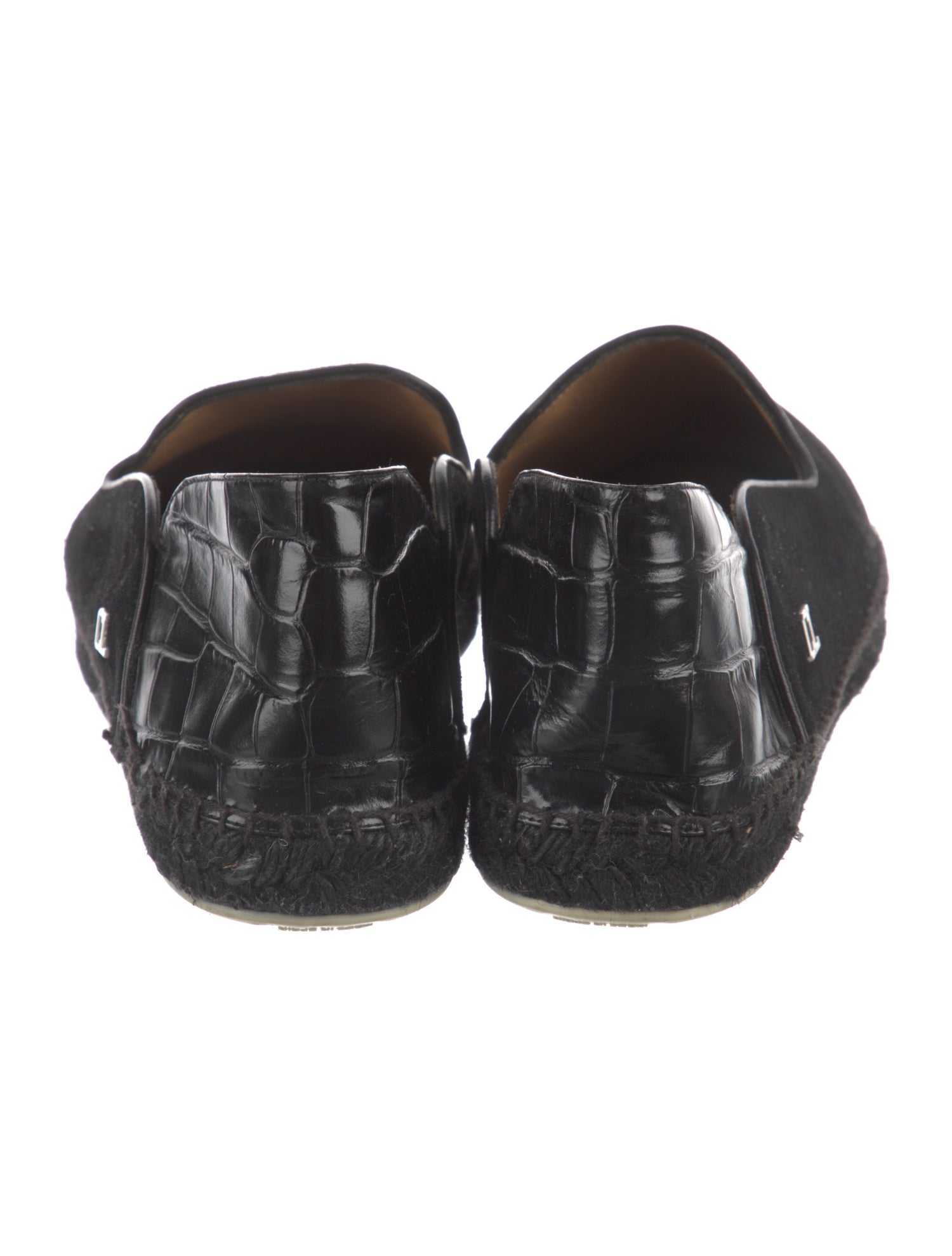 Christian Louboutin Suede Leather Trim Embellishment Espadrilles